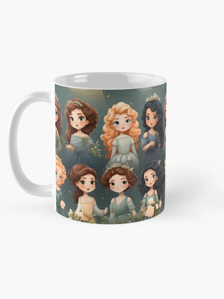 Thumbnail 5 of 6, Coffee Mug, Princesses Pattern 9 designed and sold by DigitalPatternx.
