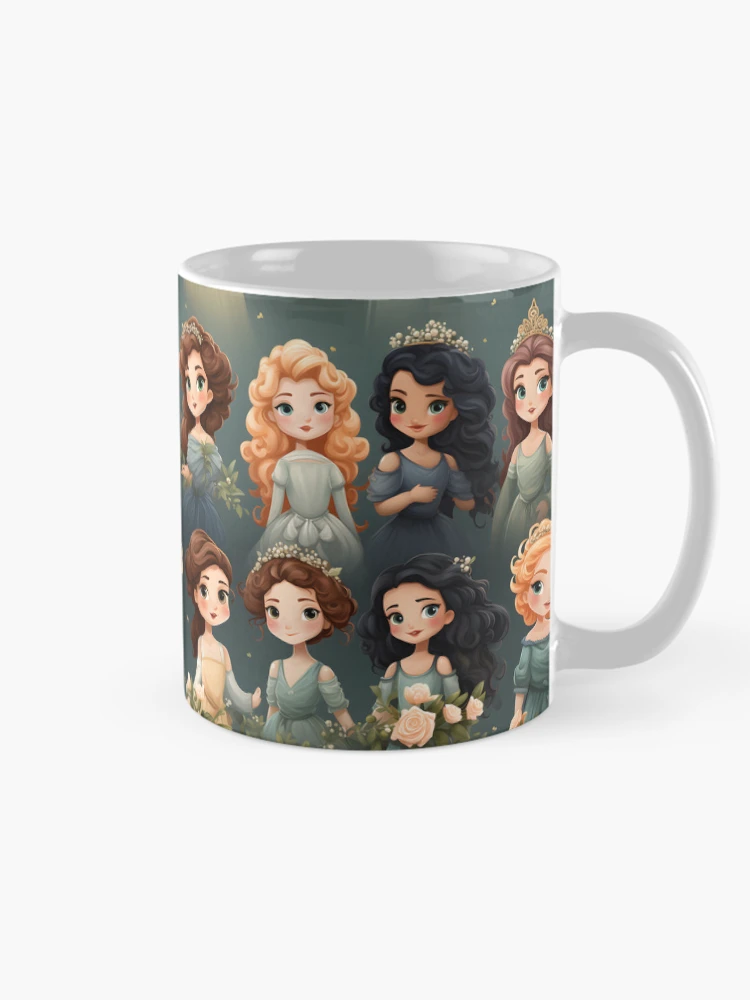 Thumbnail 3 of 6, Coffee Mug, Princesses Pattern 9 designed and sold by DigitalPatternx.