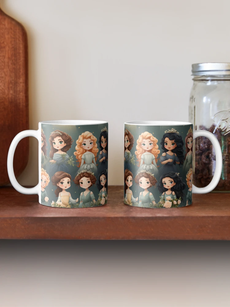 Thumbnail 2 of 6, Coffee Mug, Princesses Pattern 9 designed and sold by DigitalPatternx.