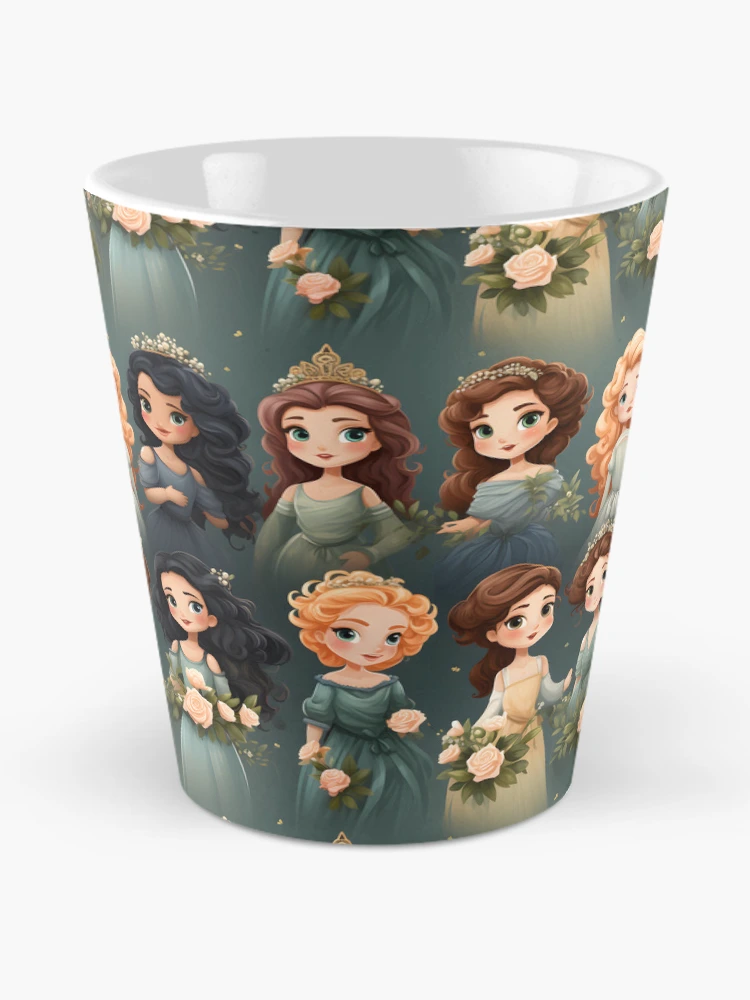 Thumbnail 2 of 4, Coffee Mug, Princesses Pattern 9 designed and sold by DigitalPatternx.