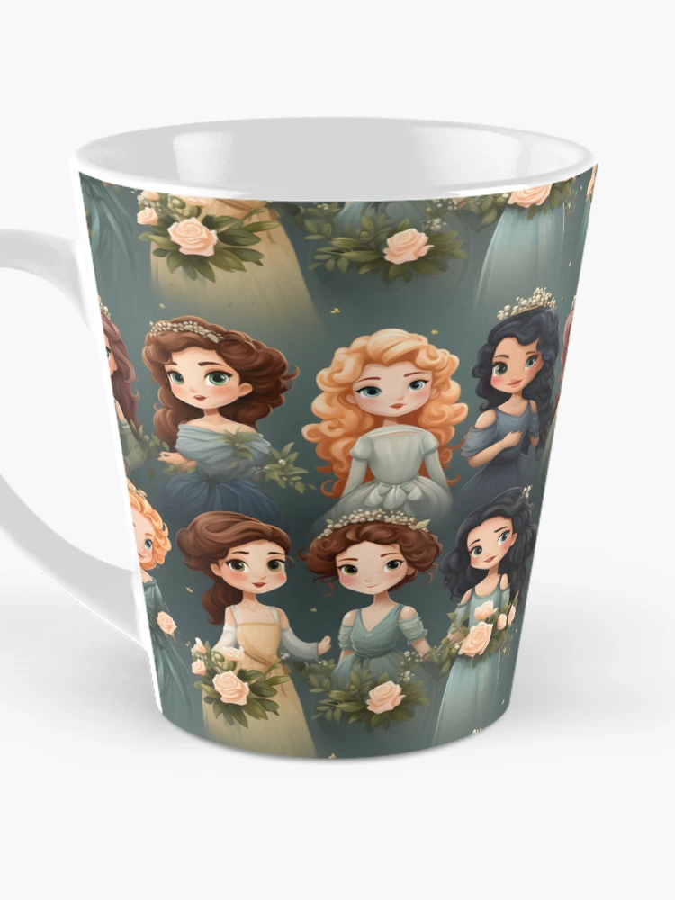 Thumbnail 3 of 4, Coffee Mug, Princesses Pattern 9 designed and sold by DigitalPatternx.