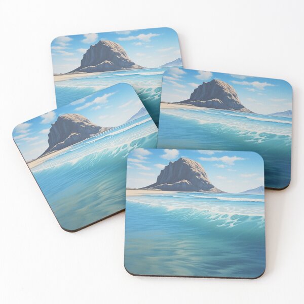 Item preview, Morro Bay Rock Surf Travel Digital Illustration designed and sold by EVAWCollection.