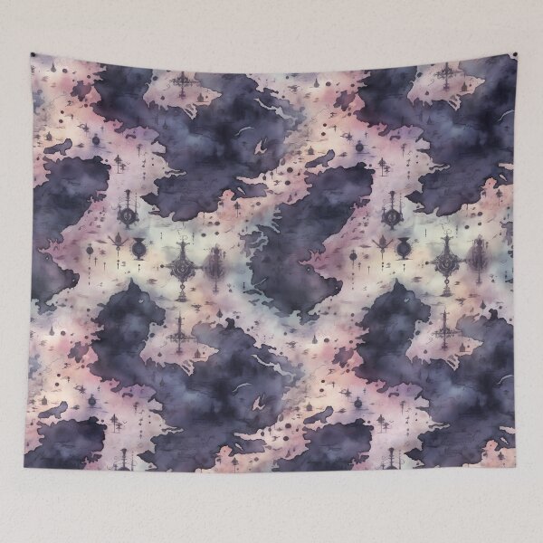 Item preview, Gothic Fantasy World Watercolor Map Pattern on Parchment designed and sold by SchorlCraft.
