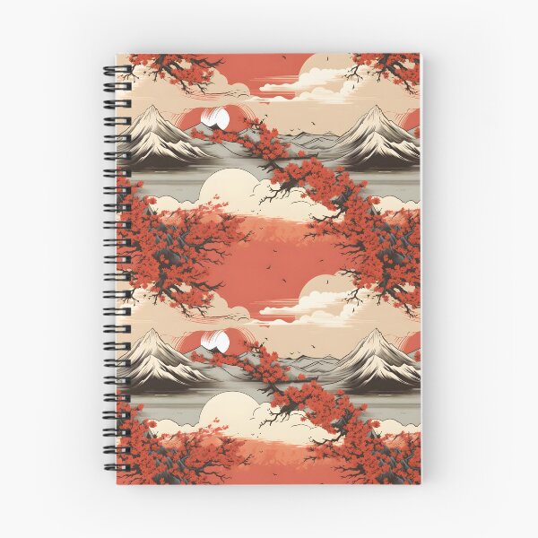 Artikelvorschau, Mountains and Lakes Japanese Ukiyo-e Style Pattern entworfen und verkauft von IMUZEN.