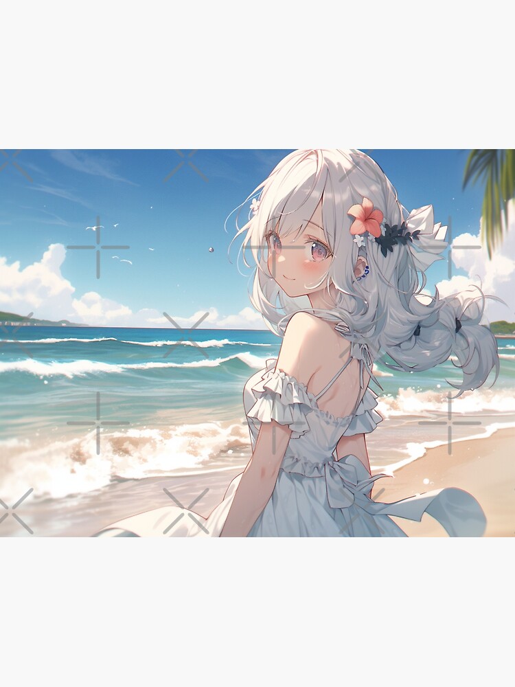 anime beach dress Romantic white long summer dress