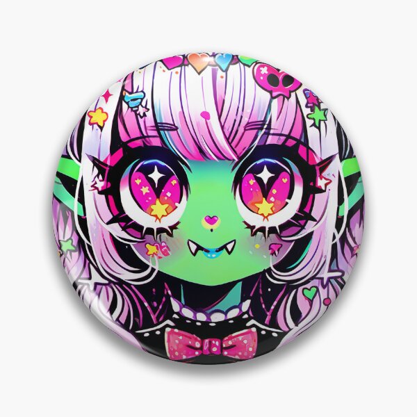 Item preview, Adorable Green Chibi Demon Anime Girl designed and sold by bubblegoth.