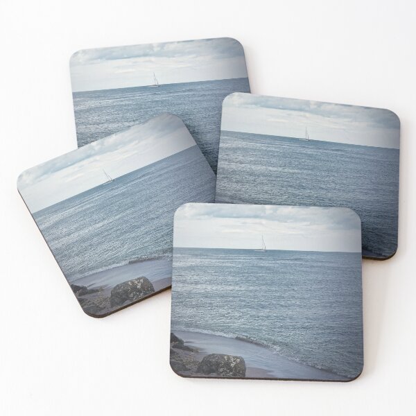 Item preview, Seascape with a sailboat designed and sold by psychoshadow.