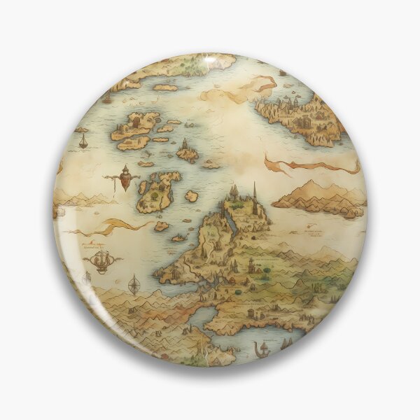 Item preview, Fantasy World Watercolor Map Pattern on Parchment designed and sold by SchorlCraft.