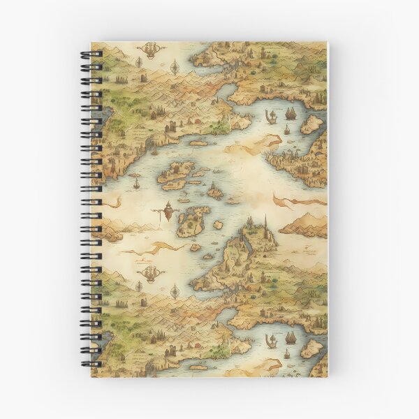 Item preview, Fantasy World Watercolor Map Pattern on Parchment designed and sold by SchorlCraft.