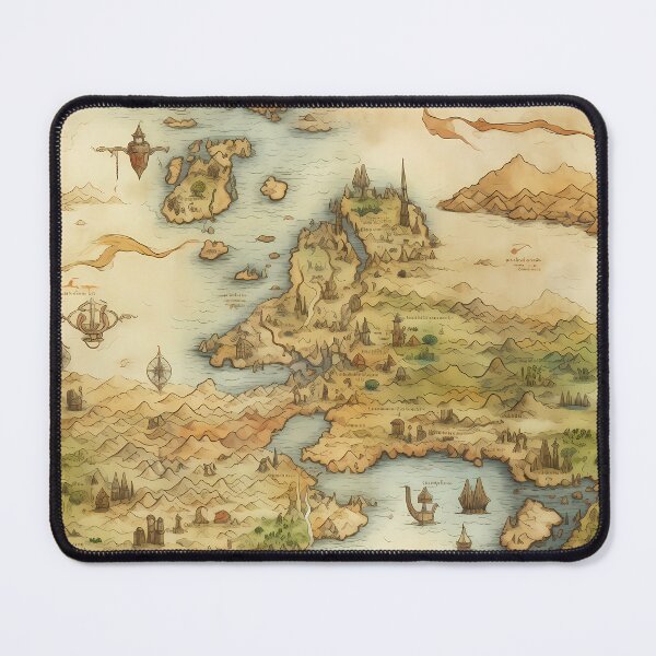 Item preview, Fantasy World Watercolor Map Pattern on Parchment designed and sold by SchorlCraft.