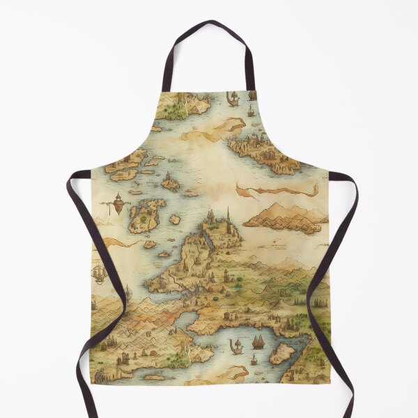 Item preview, Fantasy World Watercolor Map Pattern on Parchment designed and sold by SchorlCraft.
