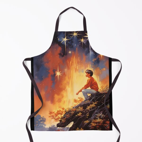 Item preview, Vintage Image of a Boy Dreaming on a Cliff Under the Open Sky and Stars designed and sold by Je-we.