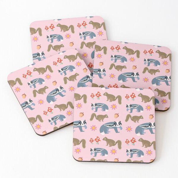 Item preview, squirrel and badger repeat pattern designed and sold by Millie Oldham.