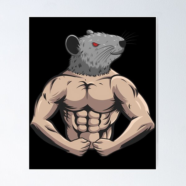 Strongman Bodybuilder Gym Rat - Line Drawing - Gym Rat - T-Shirt