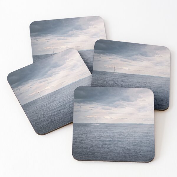 Item preview, Panoramic seascape with a sailboat on the horizon designed and sold by psychoshadow.