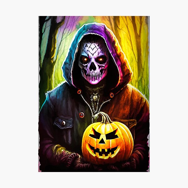 Halloween Skull Pumpkin by Brian Vegas Photographic Print