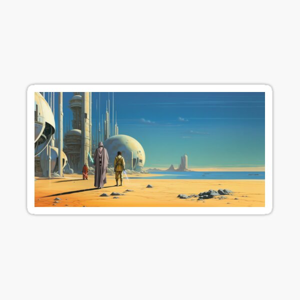 Vista previa del artículo con la obra «Perturbación en la Fuerza, Pintura de Paisaje al estilo de Moebius», diseñado y vendido por Vril Design.