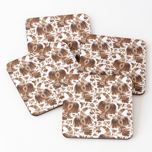 Item preview, Abstract bird in Samchykivka. Geometrical floral pattern in brown tones designed and sold by ArinaShe.