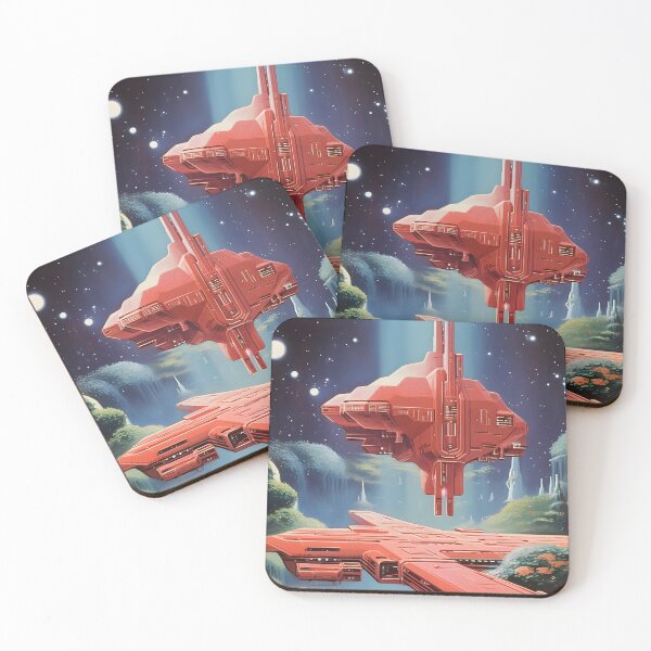 Item preview, Retro Futuristic Space Station Floating in the Air on an Uncharted Planet with Flowers designed and sold by Je-we.