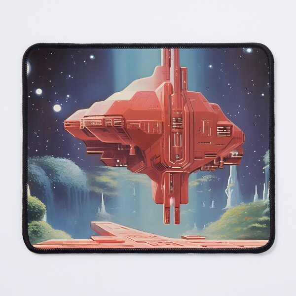Item preview, Retro Futuristic Space Station Floating in the Air on an Uncharted Planet with Flowers designed and sold by Je-we.