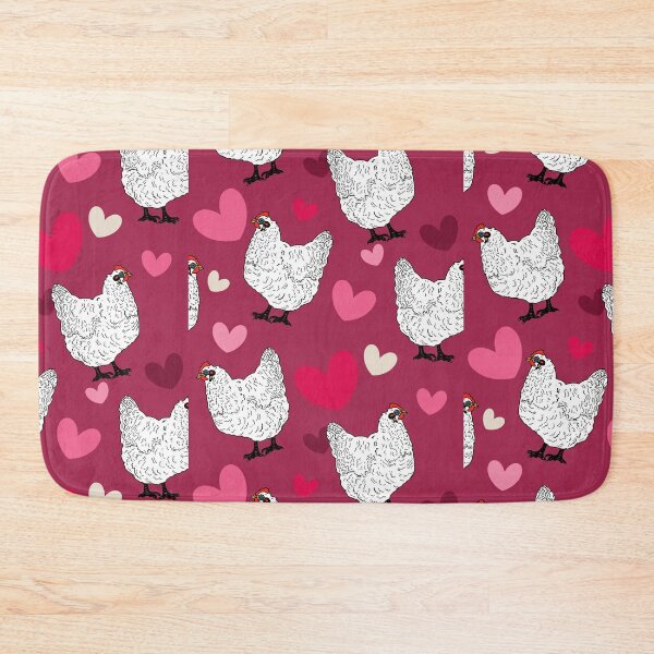 Item preview, Hearts and white Chickens designed and sold by Midwestmama94.