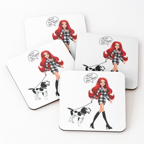 Artikelvorschau, Ginger Chic: Barbie und Welpe grüßen Hundemütter entworfen und verkauft von DrawingsbyAgnes.