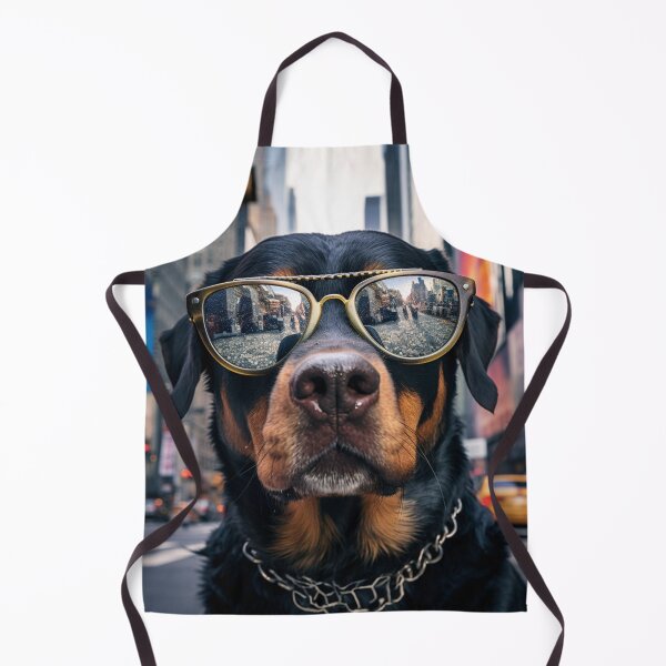 Item preview, Rottweiler big dog in glasses in Times Sqaure New York USA designed and sold by HeffDesigns.