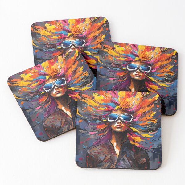 Item preview, A woman with colourful shapes above his heads designed and sold by Andrey Tarakanov.
