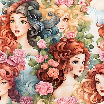 Artwork thumbnail, Princesses Pattern 13 by DigitalPatternx