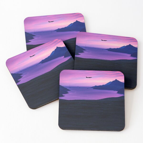 Item preview, Melanholic Nature Ocean and Mountains Sunset Artwork designed and sold by SupernovaDSGN.