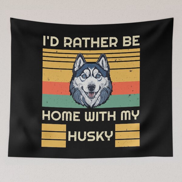 Artikelvorschau, Vintage-Design – Ich wäre lieber – Sibirischer Husky-Hund entworfen und verkauft von brindled.