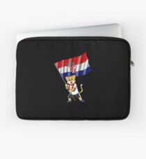 Croatia fan cat Laptop Sleeve