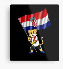 Croatia fan cat Metal Print