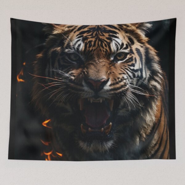 Item preview, Horror hyper realistic Tiger portrait  designed and sold by mikaws.
