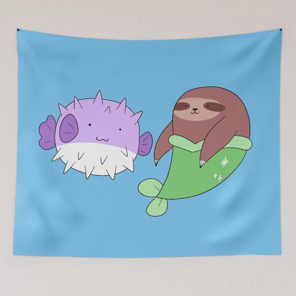 Item preview, Puffer Fish and Mermaid Sloth designed and sold by SaradaBoru.