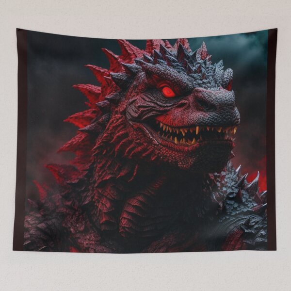 Item preview, Horror portrait Godzilla, hyper realistic designed and sold by mikaws.