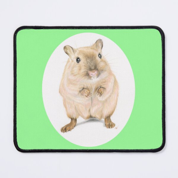 Item preview, Hamster, coloured pencil drawing (green background) designed and sold by SandraWarmerdam.