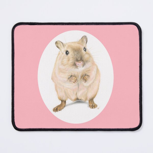 Item preview, Hamster, coloured pencil drawing (pink background) designed and sold by SandraWarmerdam.