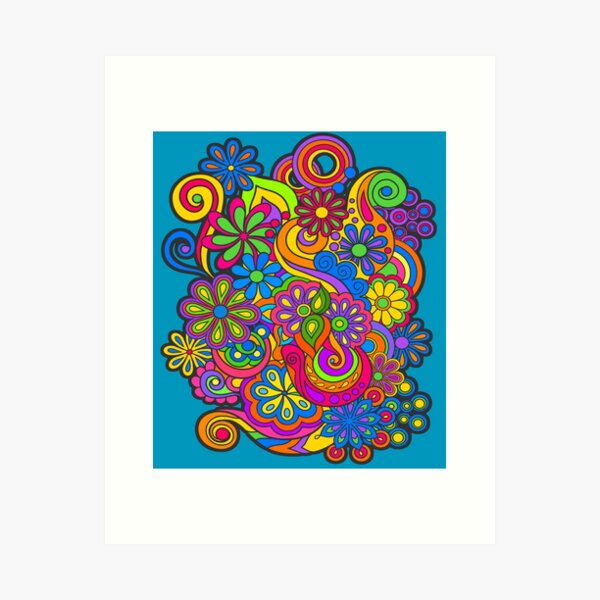 アート・デザイン・音楽 FLOWERS Artworks Couleur Colorful Fun Flower Power Hippy Design