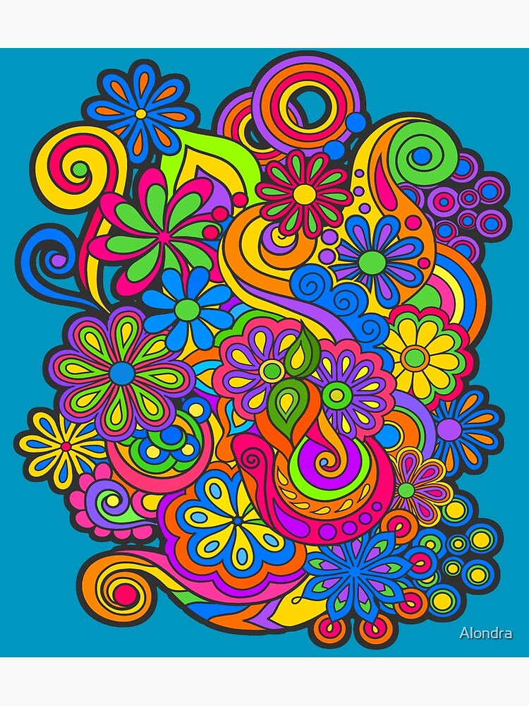 Colorful Fun Flower Power Hippy Design