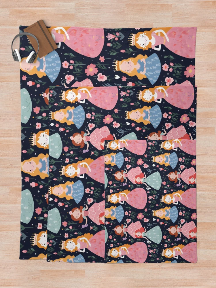 Thumbnail 5 of 6, Throw Blanket, Princesses Pattern 14 designed and sold by DigitalPatternx.