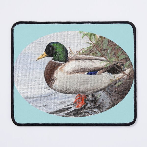 Item preview, Duck at Waterside (blue background) designed and sold by SandraWarmerdam.