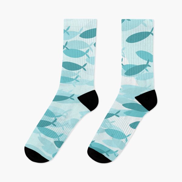Item preview, Fish school blue pattern designed and sold by STR-2014.