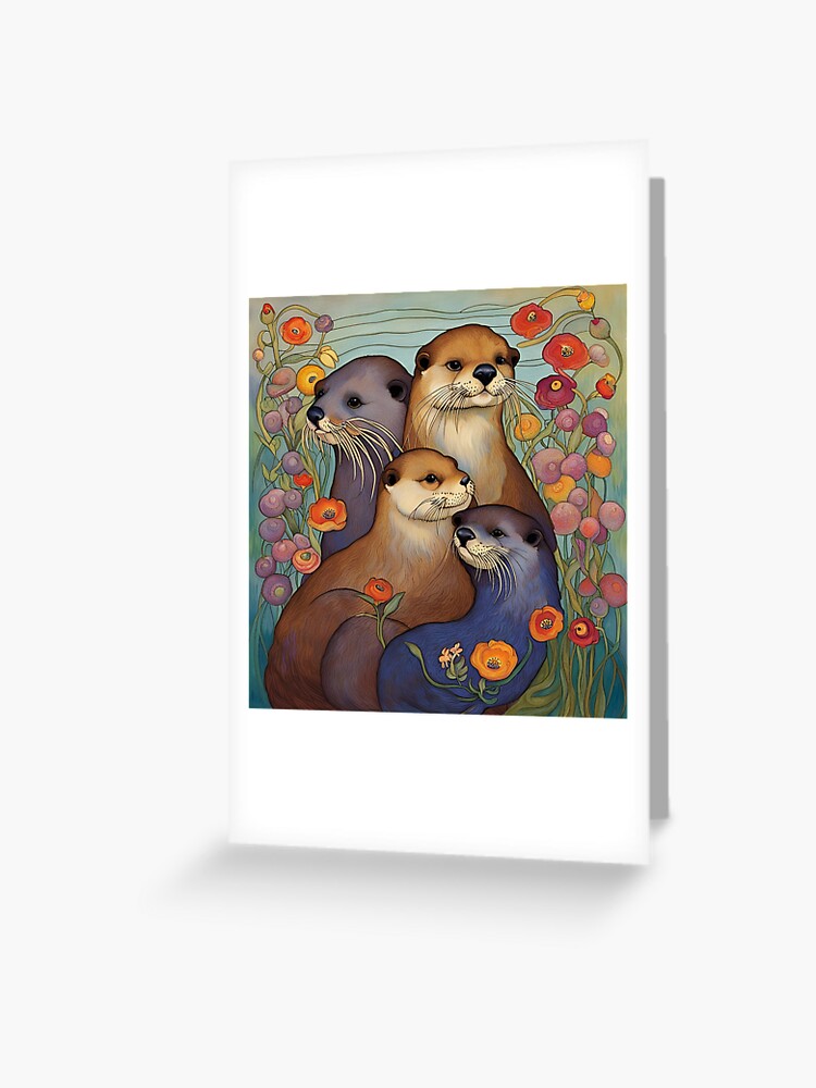Cute Otter New Baby New Family New Parents Greeting Card Cute Otter New Baby New Family New Parents Greeting Card
