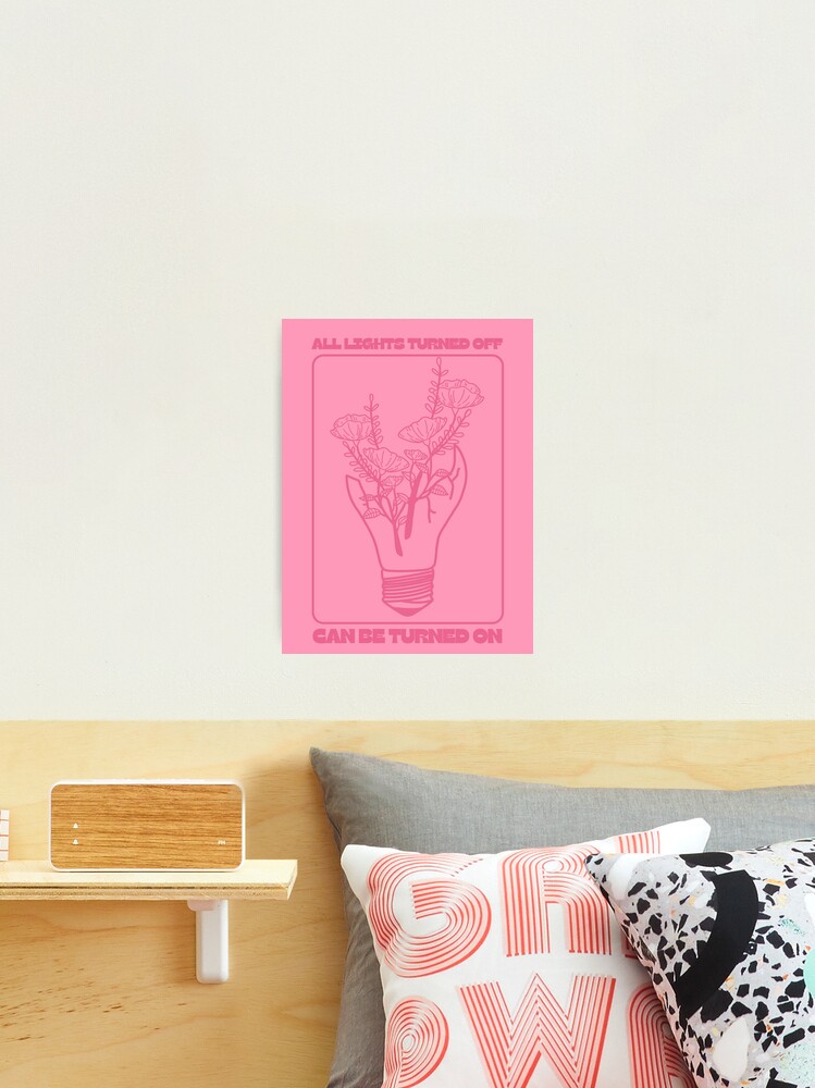 Thumbnail 1 of 3, Photographic Print, All Lights Turned Off - Flower Lightbulb Pink designed and sold by jessicaleah15.
