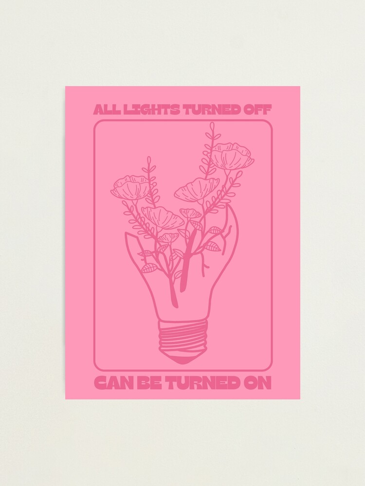Thumbnail 2 of 3, Photographic Print, All Lights Turned Off - Flower Lightbulb Pink designed and sold by jessicaleah15.