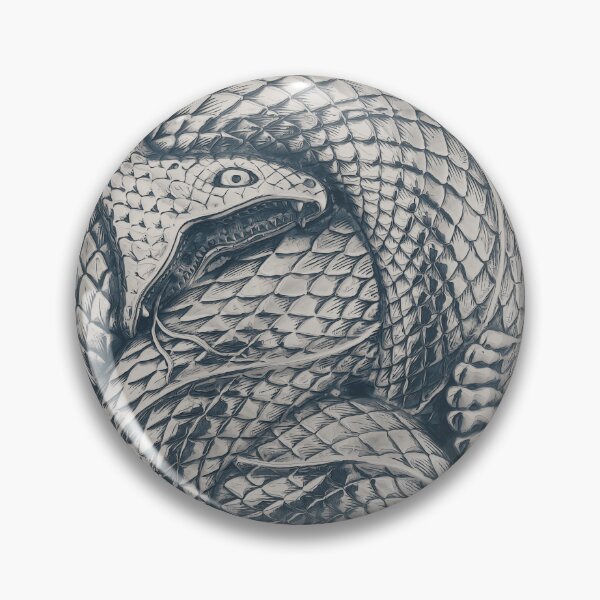 Item preview, Metal Rattlesnake Coiled to Attack - shades of ghoul designed and sold by DreamingBeetle.