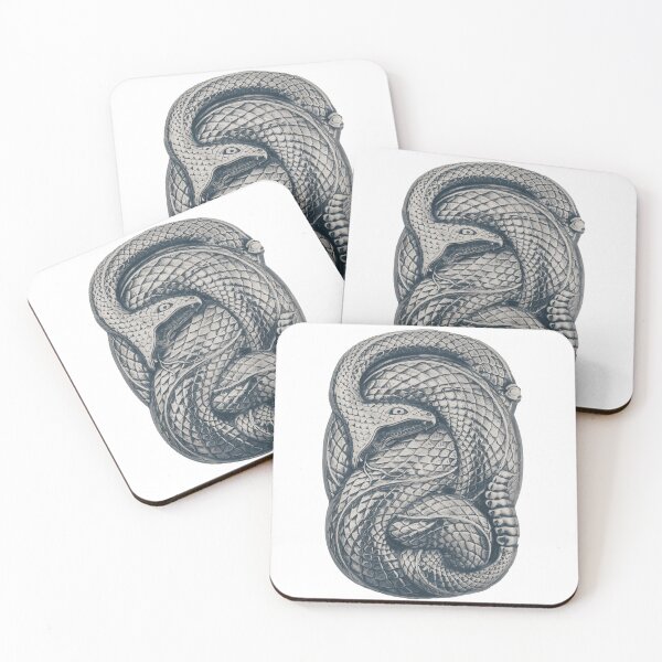 Item preview, Metal Rattlesnake Coiled to Attack - shades of ghoul designed and sold by DreamingBeetle.
