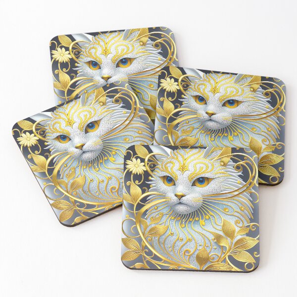Item preview, White Glitzy Cat  designed and sold by purplesensation.