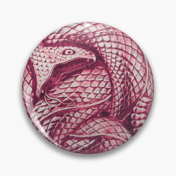 Item preview, Metal Rattlesnake Coiled to Attack - Strawberry designed and sold by DreamingBeetle.